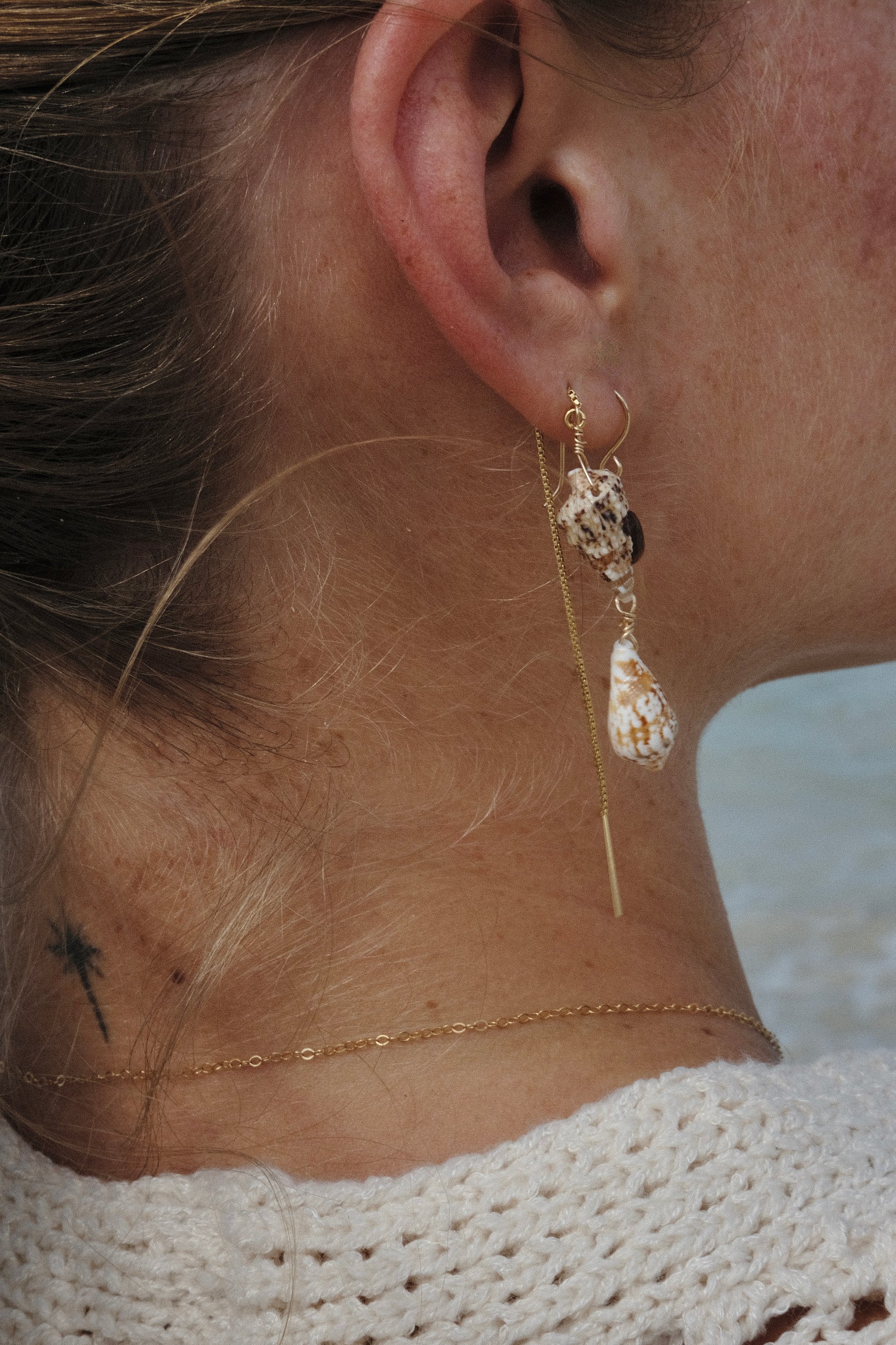 Hawaiian Horn Threader Earring