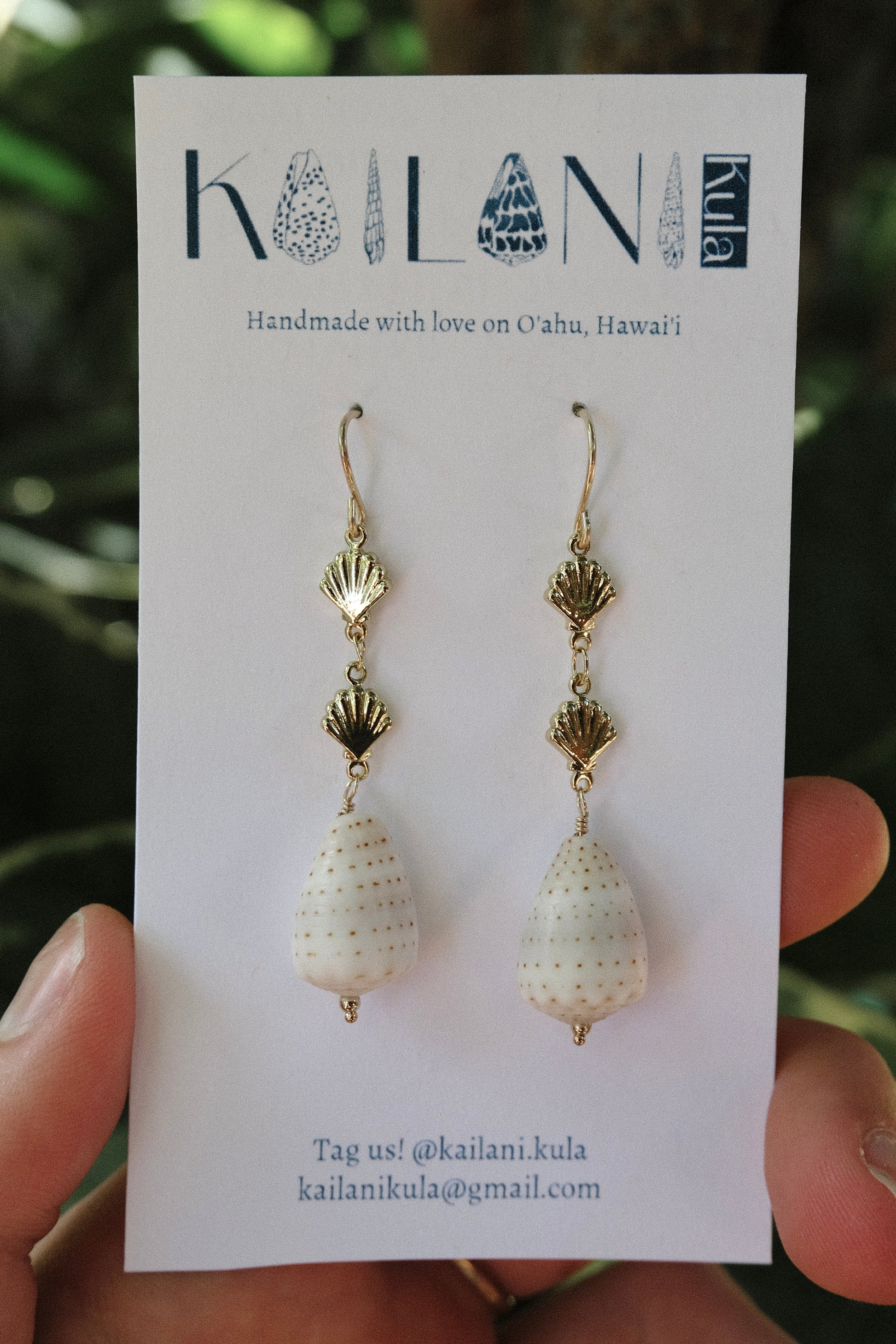 Abbreviated Cone Shell Mermaid Drop Earrings