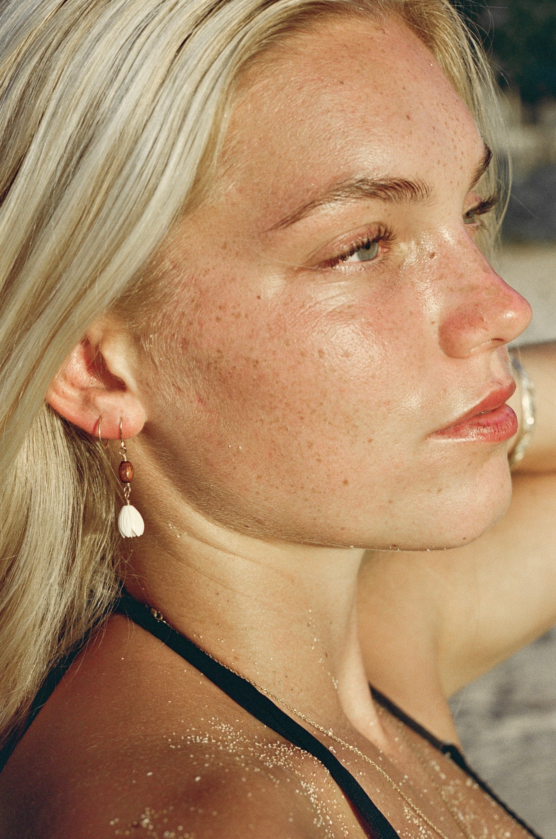 Pikake and Koa Wood Earrings