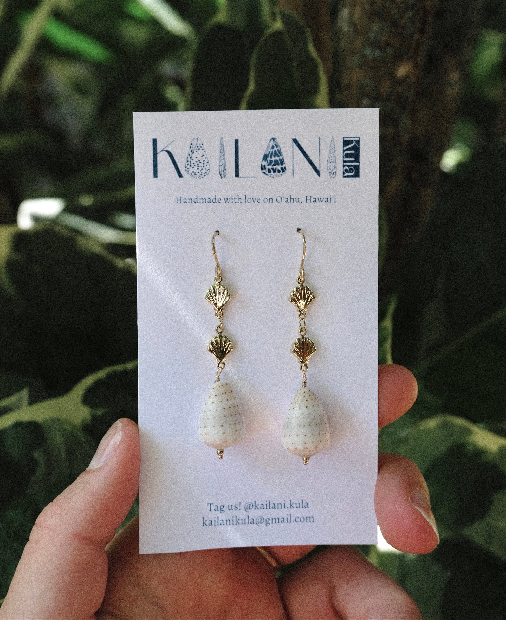 Abbreviated Cone Shell Mermaid Drop Earrings