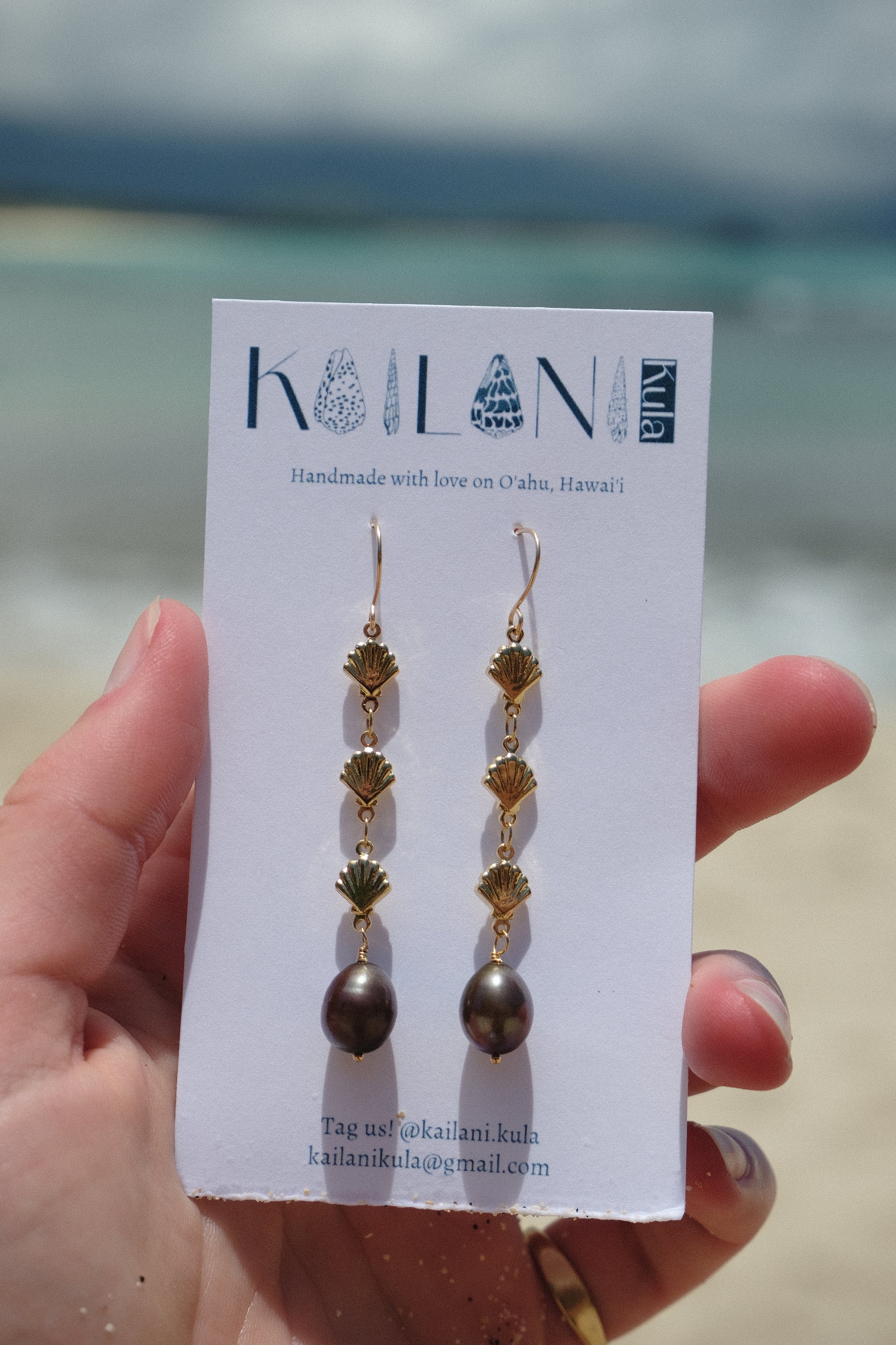 Coastal Blue Pearl Mermaid Drop Earrings