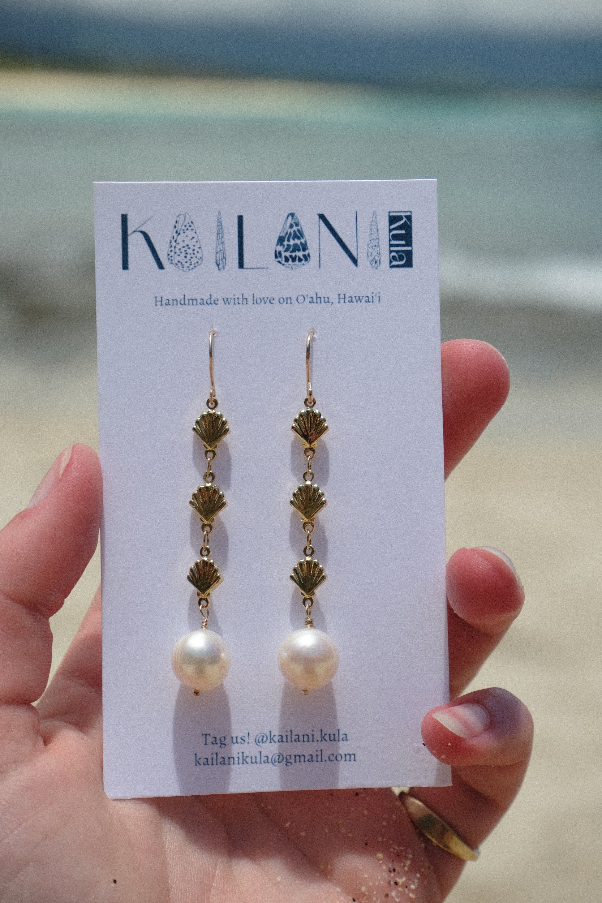 White Pearl Mermaid Drop Earrings